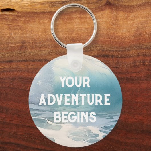 Strand Waves thema Schilderen Sleutelhanger (Achterkant)