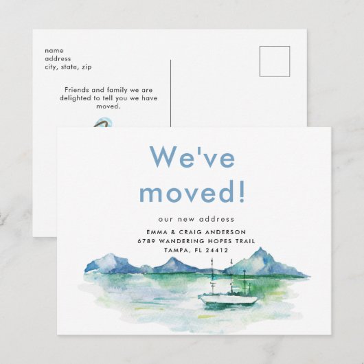 Strand We hebben Briefkaart verplaatst (Voorkant / Achterkant)