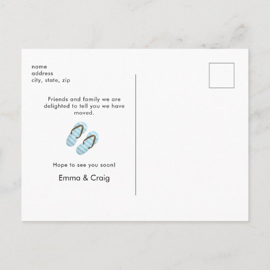 Strand We hebben Briefkaart verplaatst (Achterkant)