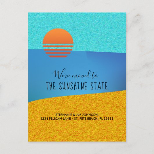 Strand We verhuisden naar de Sunshine State Nieuw  Aankondigingskaart (Voorkant)