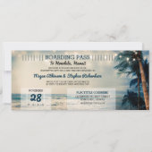  Strand Wedding Boarding Pass Ticket Wedding Kaart (Voorkant)