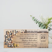 Strand Wedding Boarding Pass tickets Bewaar de dat Save The Date (Staand voorkant)