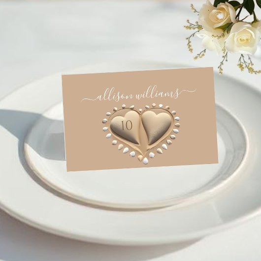 Strand Wedding Sand Hearts-Place Cards Kaart