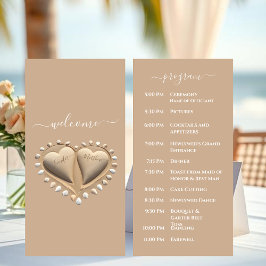 Strand Wedding Sand Hearts Wedding Program