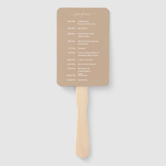 Strand Wedding Sand Hearts Wedding Program Handwaaier (Achterkant)