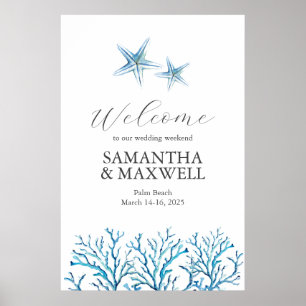 Strand Wedding Weekend Welkomstbord Starfish Poster