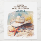 Strand Weekend Kustkoeienmeisje Bachelorette Party Wijn Etiket (Enkel label)