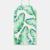 Strand wit en groen tropisch blad trouwcadeau cadeaulabel (Achterkant)