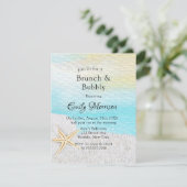 Strand Wit Zand Brunch en Mousserende Wijn Kaart (Staand voorkant)