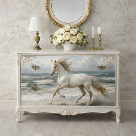 Strand Witte Paard Decoupage Tissuepapier