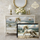 Strand Witte Paard Decoupage Tissuepapier