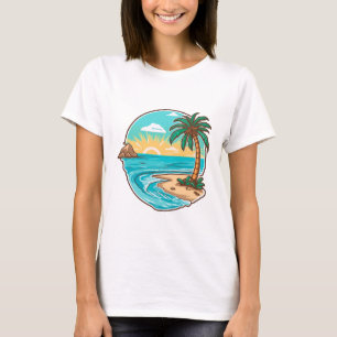 Strand witte vrouwen t-shirt