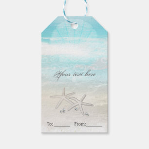 Strand Witte Zeester Elegant Zomer Feest Favor Cadeaulabel
