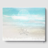 Strand Witte Zeester Elegante Huwelijk Tropisch Gastenboek (Achterkant)