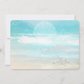 Strand Witte Zeester Elegante Zomer Bruiloft Kaart (Achterkant)