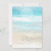 Strand Witte Zeester Elegante Zomer Bruiloft Kaart (Achterkant)