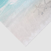 Strand Witte Zeester Elegante Zomer Bruiloft Tissuepapier (Detail)