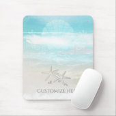 Strand Witte Zeester Elegante Zomer Chic Tropisch Muismat (Met muis)