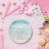 Strand Witte Zeester Elegante Zomer Custom Party Papieren Bordje (Feest)