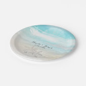 Strand Witte Zeester Elegante Zomer Custom Party Papieren Bordje (Gekanteld)