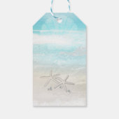 Strand Witte Zeester Elegante Zomer Feest Favor Cadeaulabel (Achterkant)