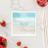 Strand Witte Zeester Elegante Zomer Ontvangst Servetten (Insitu)