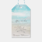 Strand Witte Zeester Elegante Zomer Party Favor Cadeaulabel (Voorkant)