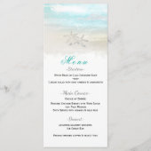 Strand Witte Zeester Elegante Zomer Receptie Menu (Voorkant)