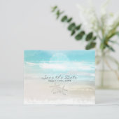 Strand Witte Zeester Elegante Zomer Save the Date Aankondigingskaart (Staand voorkant)