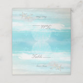 Strand Witte Zeester Elegante Zomer Tafel Nummer Plaatskaartje (Buitenkant ongevouwen)