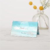 Strand Witte Zeester Elegante Zomer Tafel Nummer Plaatskaartje (Achterkant)