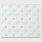 Strand Witte Zeester Verjaardag Cadeaupapier (Vlak)