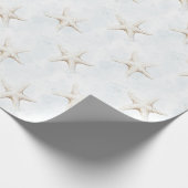 Strand Witte Zeester Verjaardag Cadeaupapier (Hoek)
