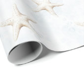 Strand Witte Zeester Verjaardag Cadeaupapier (Rol Hoek)