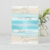 Strand Witte Zeester Zomer Bruiloft Tafel Nummers Kaart (Staand voorkant)