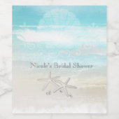 Strand Witte zeesterren Elegante zomer wijn labels Wijn Etiket (Enkel label)