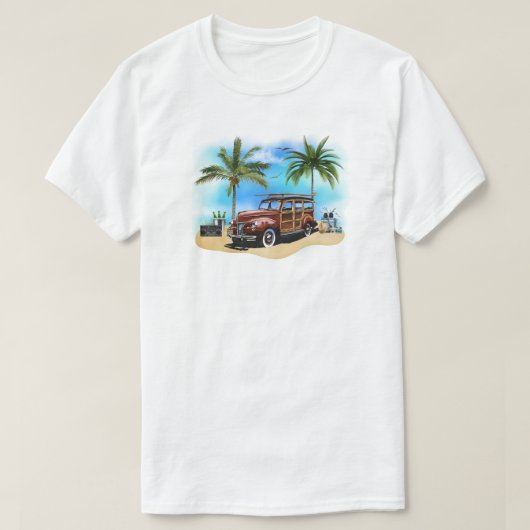 Strand Woody Wagon T-shirt (Design voorkant)