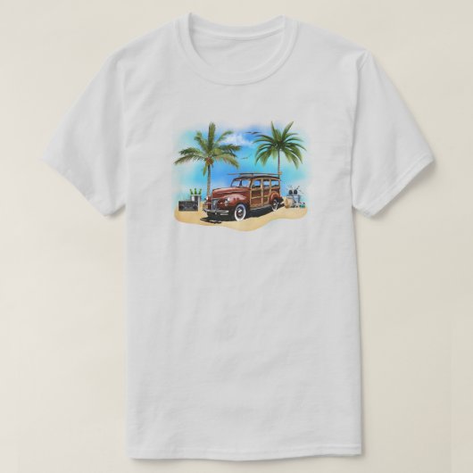 Strand Woody Wagon T-shirt (Design voorkant)