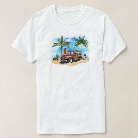 Strand Woody Wagon T-shirt (Design voorkant)