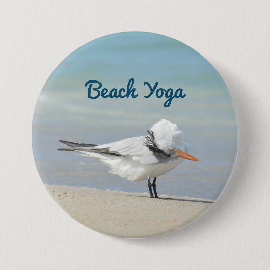 Strand Yoga Royal Tern Grappige Vogel Ronde Button 7,6 Cm (Voorkant)