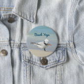 Strand Yoga Royal Tern Grappige Vogel Ronde Button 7,6 Cm (In situ)