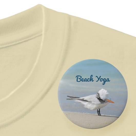 Strand Yoga Royal Tern Grappige Vogel Ronde Button 7,6 Cm