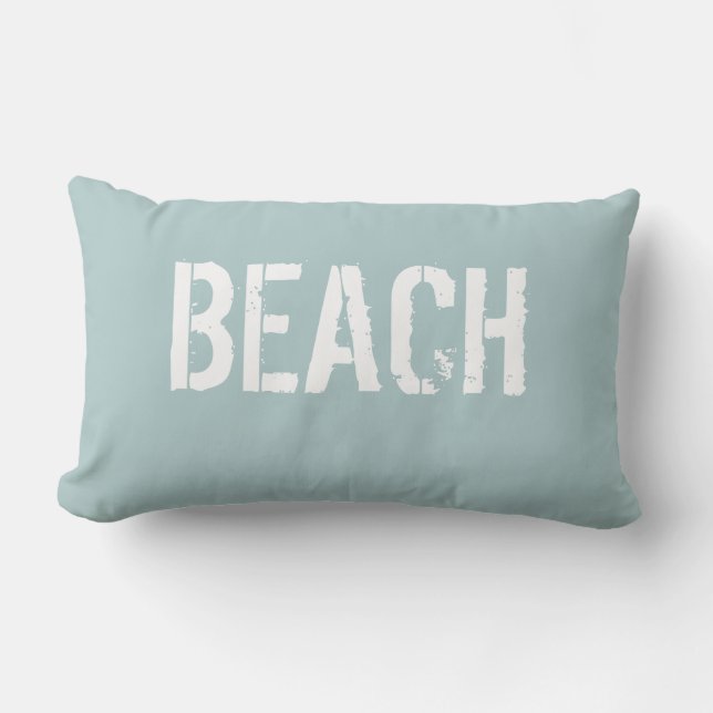 Strand Zacht Aqua Lumbar Kussen met Zonnekus (Voorkant)
