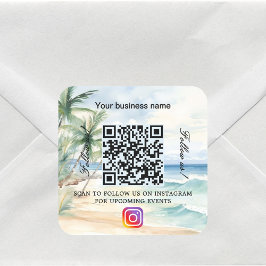 Strand zakelijke naam qr code instagram vierkante sticker