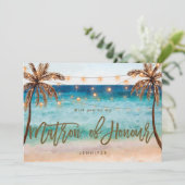 strand zal je matron worden van een eerbiedvoorste bedankkaart (Staand voorkant)