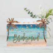 strand zal je mijn bruidbruidskaartje zijn bedankkaart (Staand voorkant)