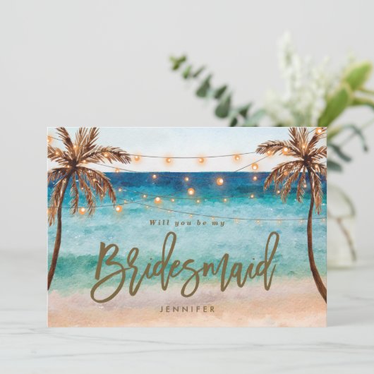 strand zal je mijn bruidbruidskaartje zijn bedankkaart (Staand voorkant)