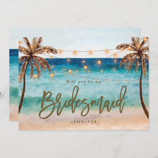 strand zal je mijn bruidbruidskaartje zijn bedankkaart (Voorkant / Achterkant)