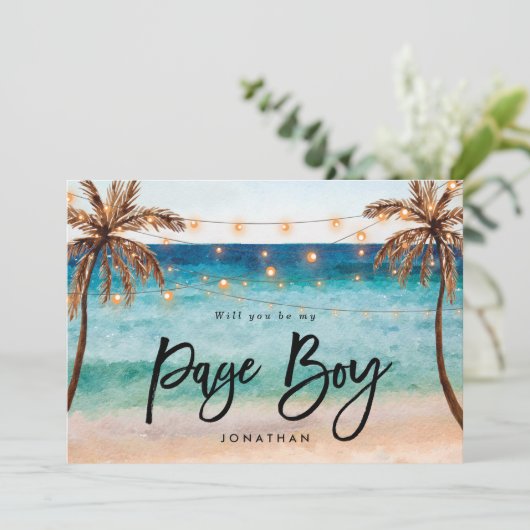 strand zal je mijn voorstel zijn bedankkaart (Staand voorkant)