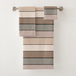 Strand Zand Aardetone Kleur Strepen Op Aquarel  Bad Handdoek